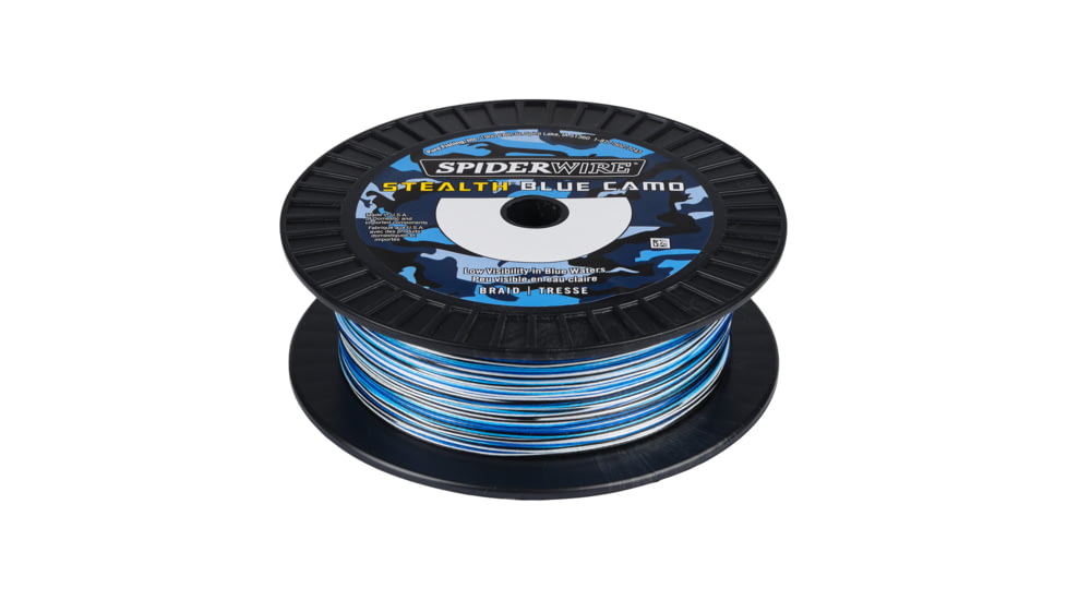 Spiderwire Stealth Blue Camo Superline, 0.020in/0.50mm, 100lb/45.3kg, 500yd/457m, 25lb, Blue Camo, SS100BC-500