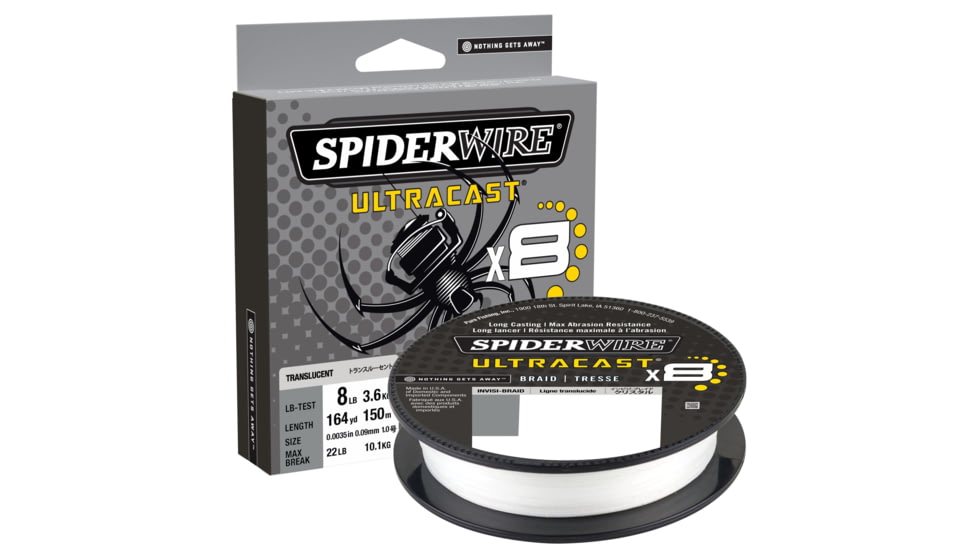 Spiderwire Ultracast Braid Superline, 0.009in/0.23mm, 40lb/18.1kg, 328yd/300m, 12lb, Invisibraid-Translucent, SUCVP40-IB