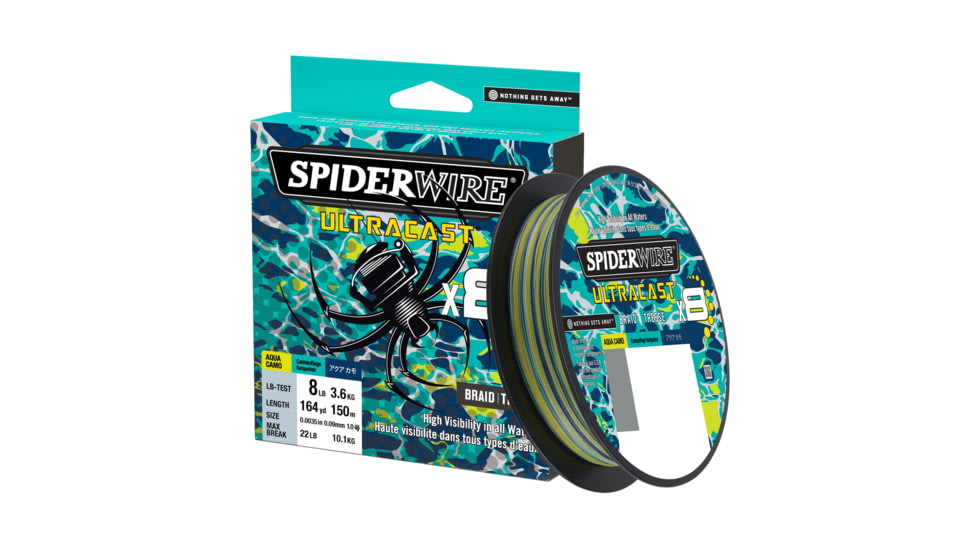 Spiderwire Ultracast Braid, Superline, 15lb test, 2187yd Aqua Camo, Boxed, SUCBK15-AQC