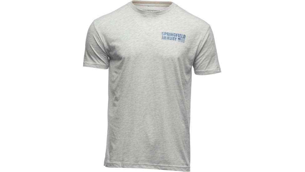 Springfield Armory American Flag Short Sleeve T-Shirt - Mens, White, Medium, GEP7124M