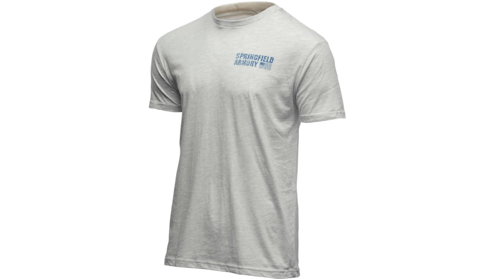 Springfield Armory American Flag Short Sleeve T-Shirt - Mens, White, Medium, GEP7124M