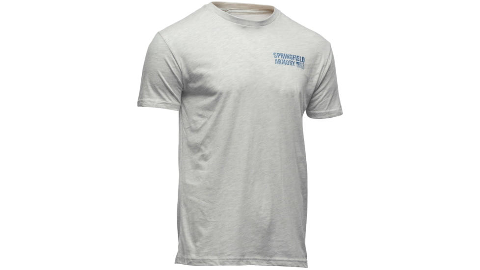Springfield Armory American Flag Short Sleeve T-Shirt - Mens, White, Medium, GEP7124M