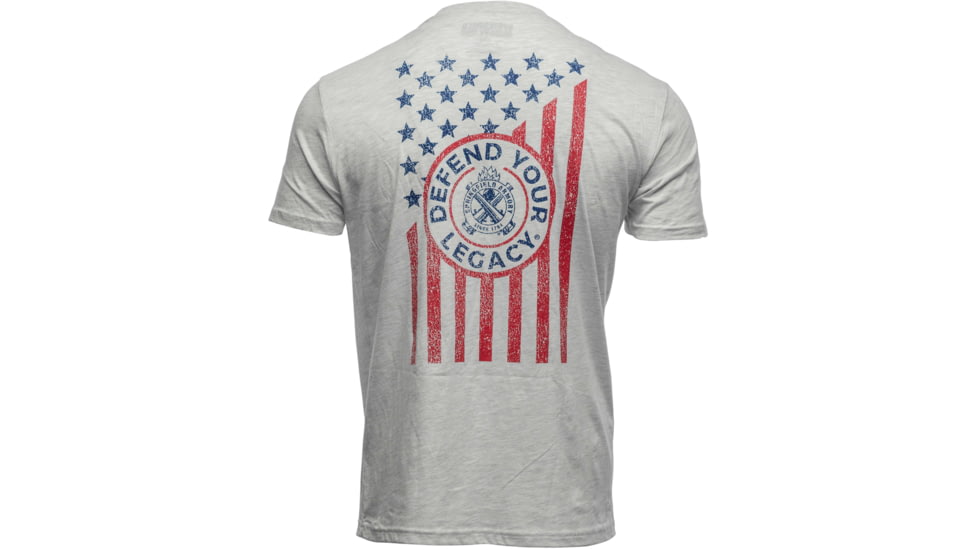 Springfield Armory American Flag Short Sleeve T-Shirt - Mens, White, Medium, GEP7124M