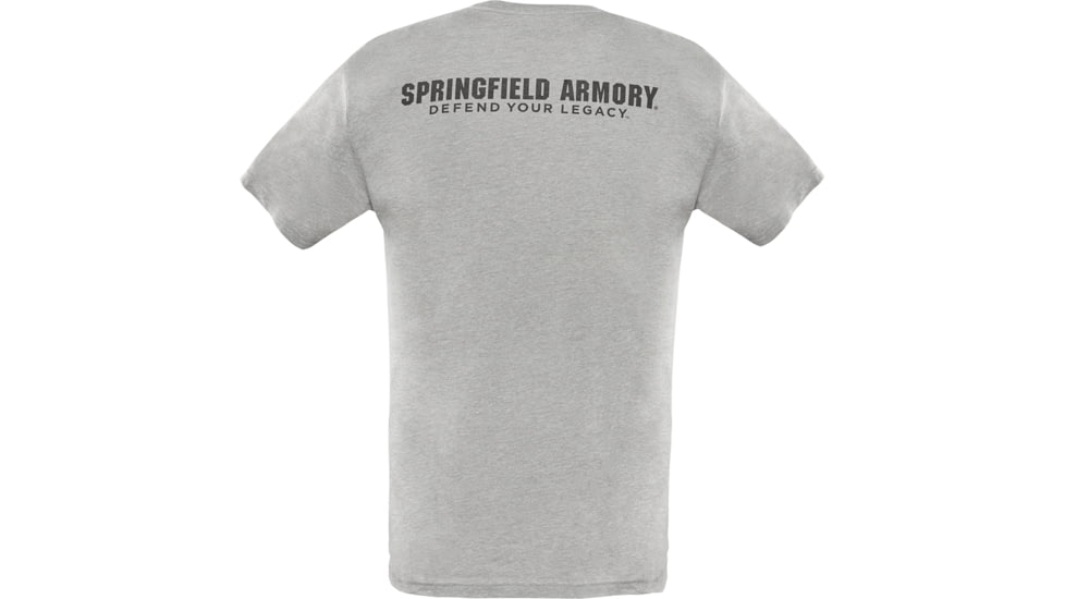 Springfield Armory Defend Your Legacy Short Sleeve T-Shirt - Mens, Heather Gray, 2XL, GEP20492X