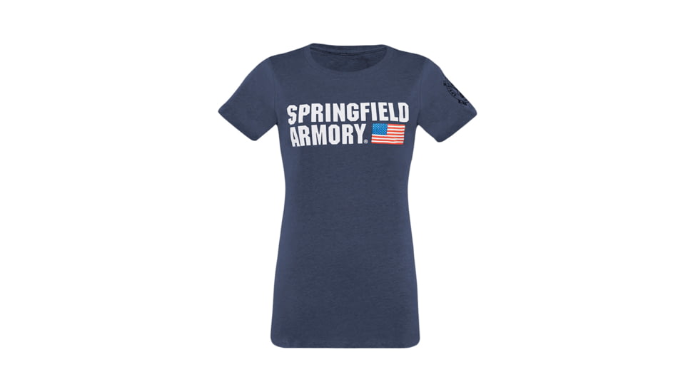 Springfield Armory Flag Logo Short Sleeve T-Shirt - Women's, Midnight Navy, 2XL, GEP16612X