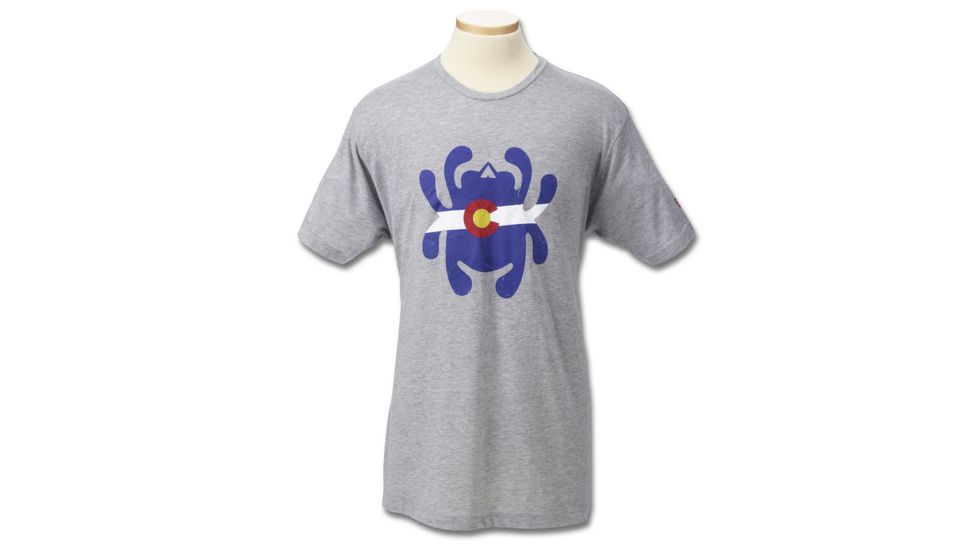 Spyderco Colorado Flag Gray Print T-Shirt - Mens, Cray, Small TSMCOS