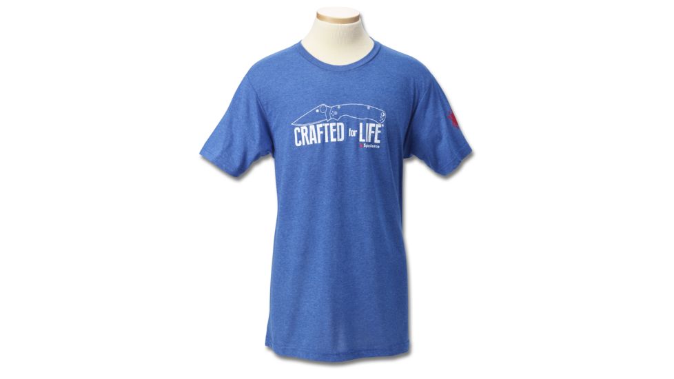 Spyderco Crafted For Life Print T-Shirt - Mens, Blue, Large, TSMCFLL