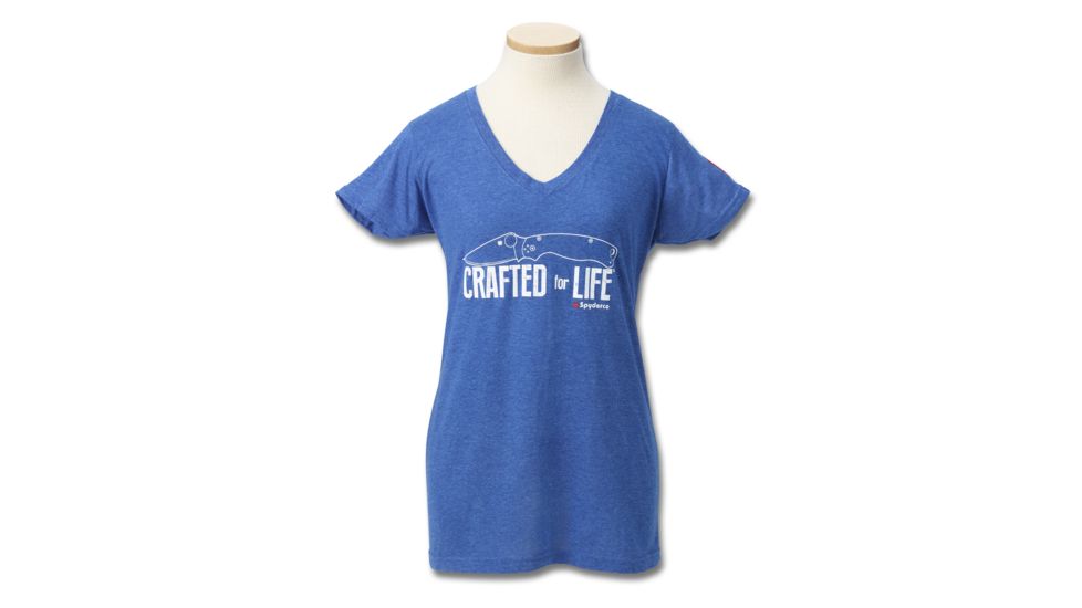 Spyderco Crafted For Life Print T-Shirt - Womens, Blue, Medium, TSWCFLM