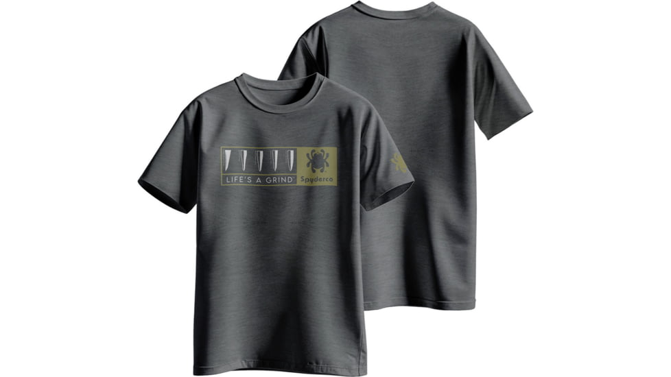Spyderco Life's A Grind T-Shirt - Men's, Heather Grey, Large, TS05HGY_L