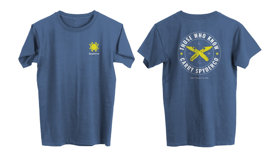 Spyderco Those Who Know T-Shirt - Mens, Blue, Extra Large, SPY-TS01BL-XL