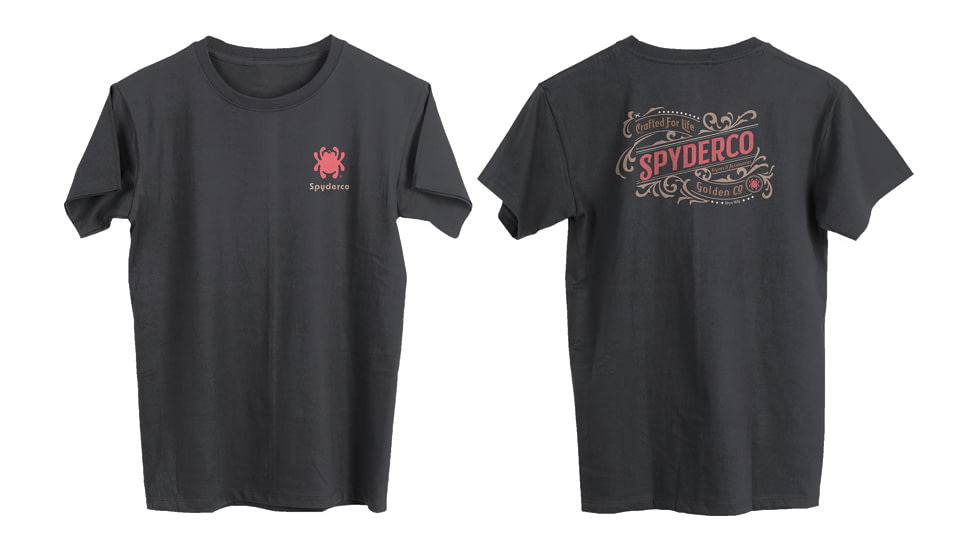 Spyderco Western T-Shirt - Mens, Charcoal, Large, SPY-TS02CH-L