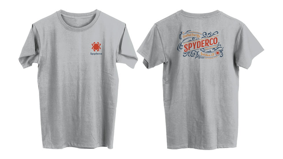 Spyderco Western T-Shirt - Mens, Ice Gray, Extra Large, SPY-TS02GY-XL