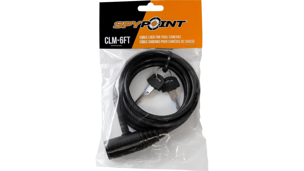 Spypoint 6ft Cable Lock w/2 Keys, Black CLM-6FT