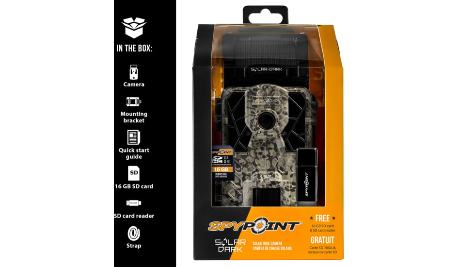 Spypoint Solar 12 MP 42 LEDs Trail Camera, Camo, SOLAR-DARK