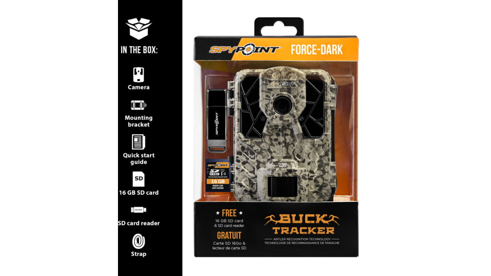 Spypoint Ultra Compact 12 MP 42 LEDs Trail Camera, Camo, FORCE-DARK