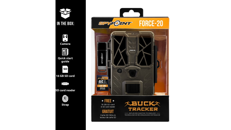 Spypoint Ultra Compact 20 MP 48 LEDs Trail Camera, Brown, FORCE-20