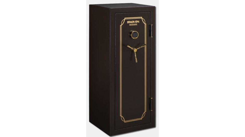 Stack-On 22-Gun w/Back-lit Electronic Lock,24.75x24x59in,Brown Hammertone W-22-BH-E-S