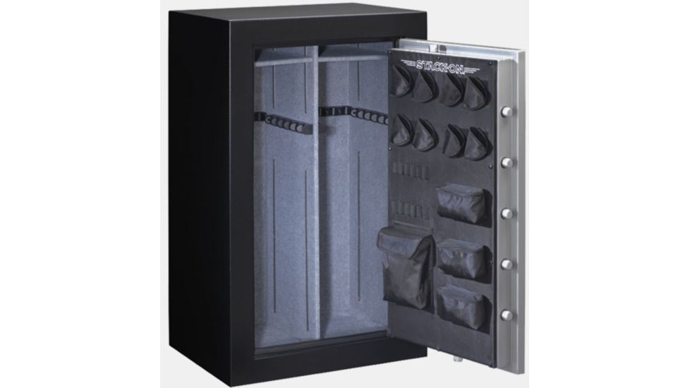 Stack-On 36-Gun Safe w/Back-lit Electronic Lock,35.25x26.75x59in,Black/Silver TD14-36-SB-E-S