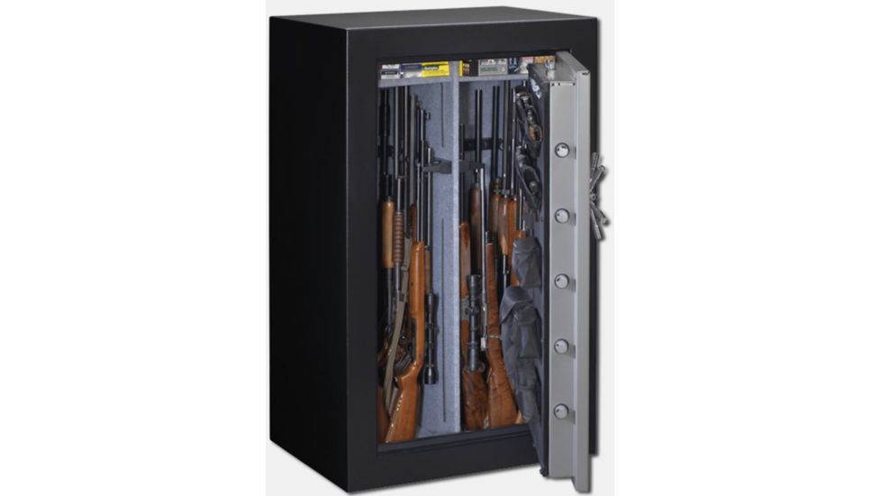 Stack-On 36-Gun Safe w/Back-lit Electronic Lock,35.25x26.75x59in,Black/Silver TD14-36-SB-E-S