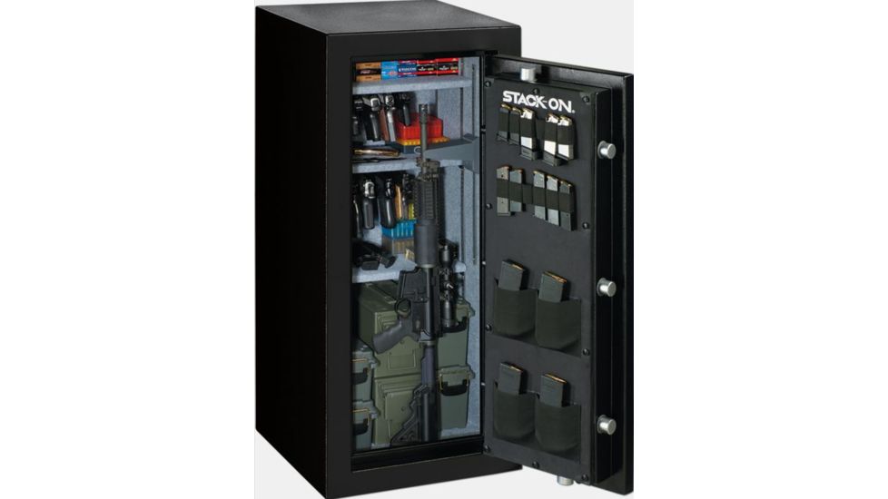 Stack-On 48in Shooters Fire Resistant Safe w/Electronic Lock,30min Fire Rating,Door Storage,1.5in Locking Bolts,Black E-13-MB-E-S