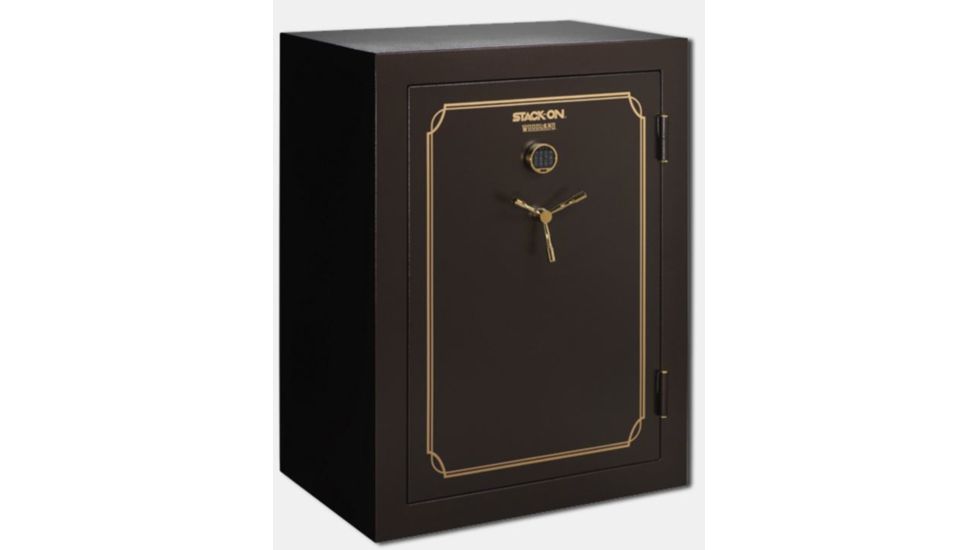 Stack-On 60-Gun Safe w/Back-lit Electronic Lock,43x28.5x59in,Brown Hammertone W-60-BH-E-S