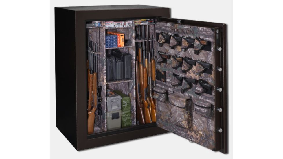 Stack-On 60-Gun Safe w/Back-lit Electronic Lock,43x28.5x59in,Brown Hammertone W-60-BH-E-S
