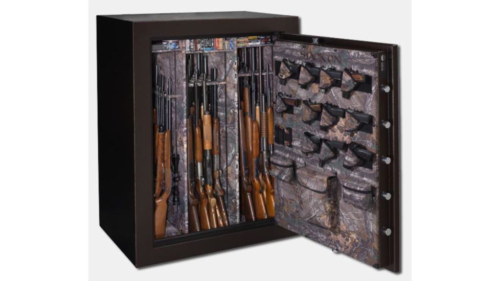 Stack-On 60-Gun Safe w/Back-lit Electronic Lock,43x28.5x59in,Brown Hammertone W-60-BH-E-S