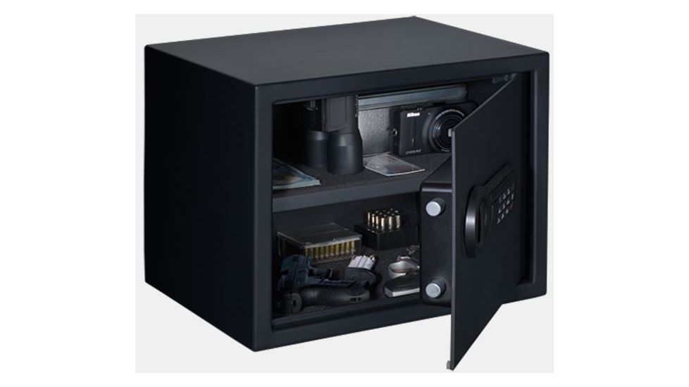 Stack-On Large Personal Safe w/Electronic Lock,1 Shelf,15x11.81x11.81in,Matte Black PS-1515