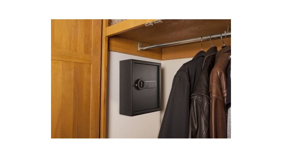 Stack-On Personal Drawer/Wall Safe w/Electronic Lock,1 Shelf,12.36x4.72x14.37in,Matte Black PDS-1505