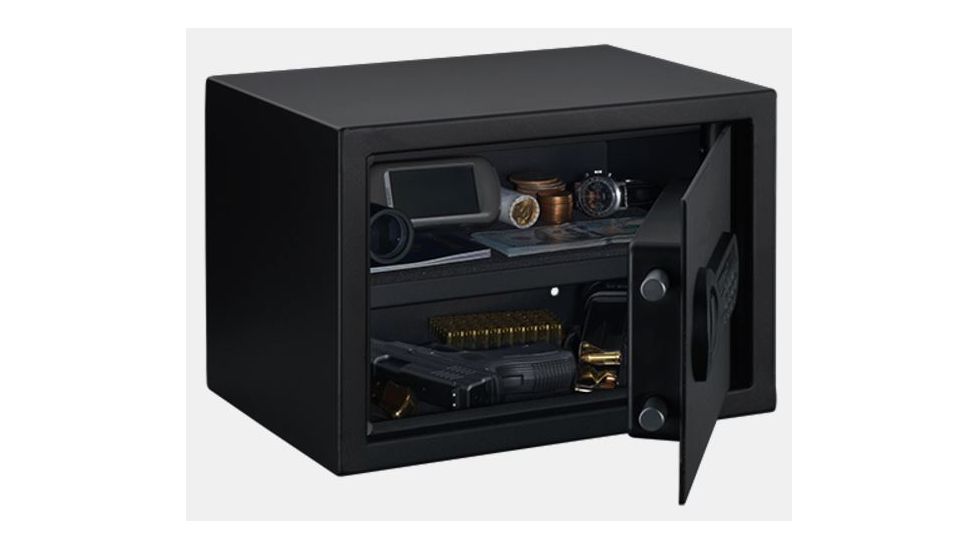 Stack-On Personal Safe w/Electronic Lock,1 Shelf,13.82x9.84x9.84in,Matte Black PS-1514