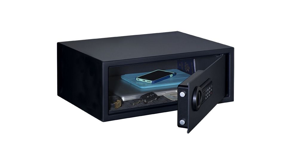 STACK-ON Personal Security Safe w/Electronic Lock,Xtra Wide, Black PS-1508