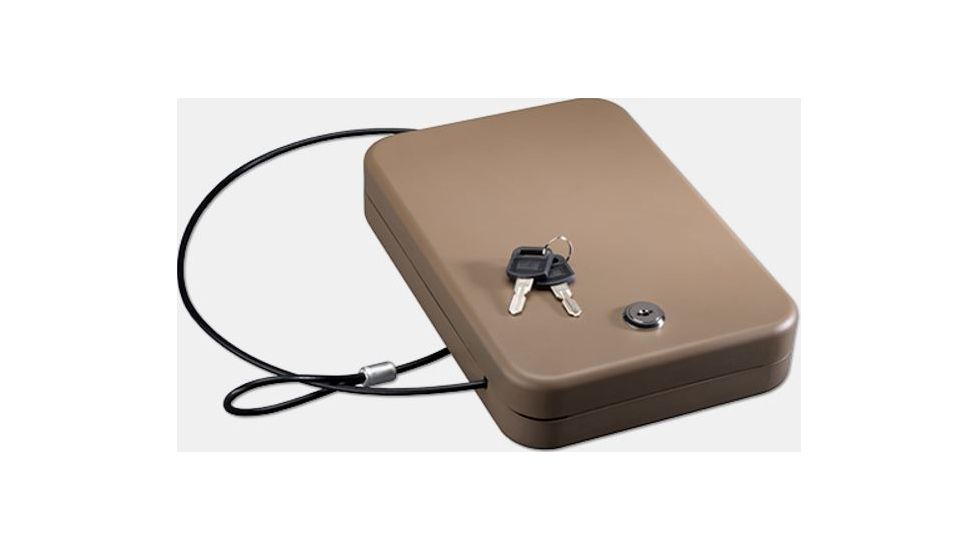 Stack-On Portable Security Case with Key Lock , 9.5x6.5x1.75in, Sand, PC-95K-S