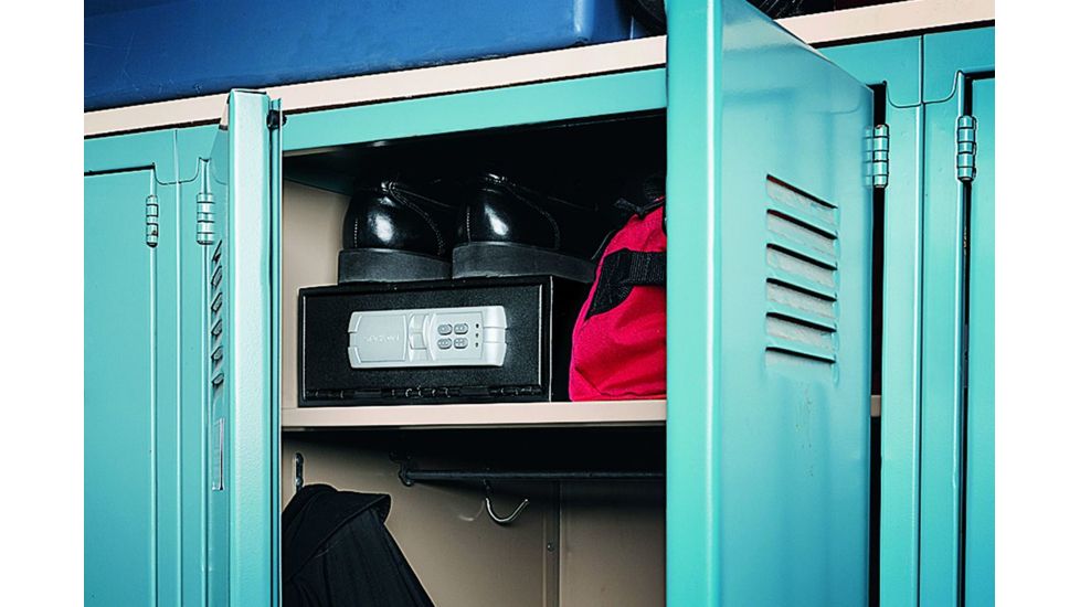 Stack-On Low Profile Quick Access Safe w/E-Lock and Mounting Plate,Black QAS-1504