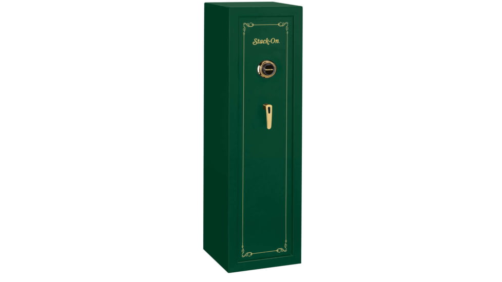 Stack-On Security Plus Gun Safe, 10 Gun, 55in Tall w/Combination Lock, Green/Gold STKSS10MGC