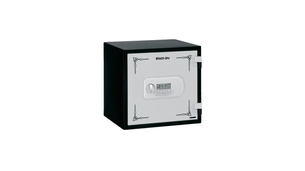 Stack-On Small Personal Safe, Electronic Lock, 90-Minute/1700 Degree Fire Rated, Matte Black/Silver, Silver/Black, Medium PSF-809K