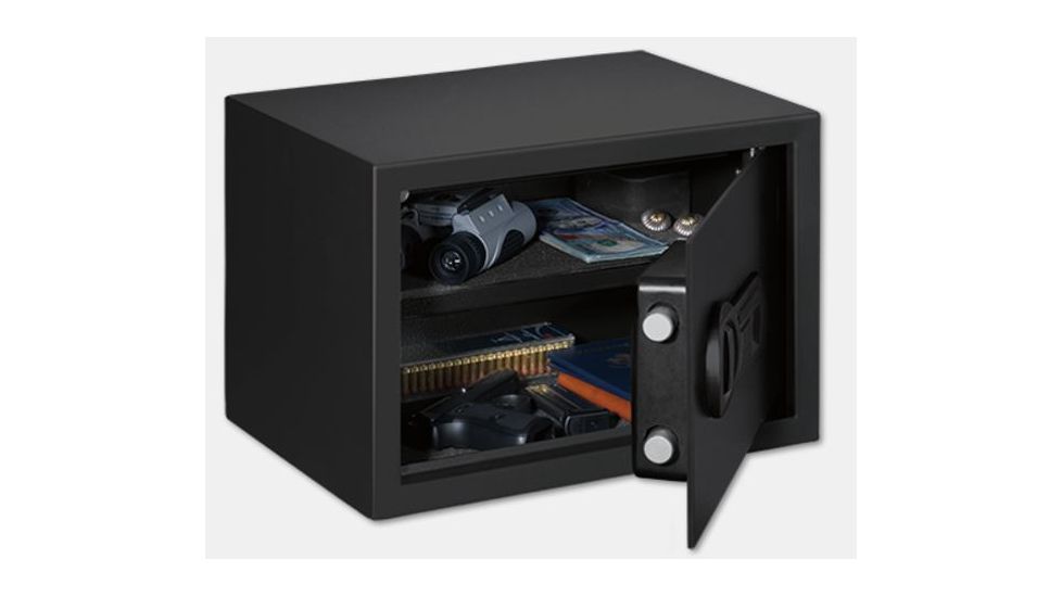 Stack-On Standard Personal Safe w/Biometric Lock,1 Shelf,13.88x9.88x9.88in,Matte Black PS-15-10-B