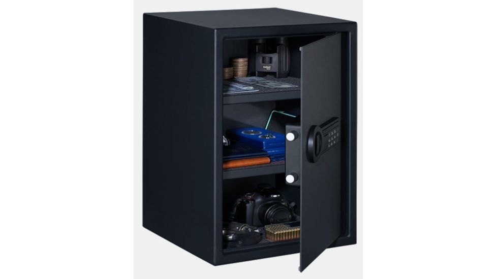 Stack-On Super Sized Personal Safe w/Electronic Lock,2 Shelves,13.74x12.99x19.69in,Matte Black PS-1520