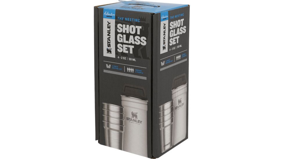 Stanley Adventure Nesting Shot Glass Set, Hammertone Green, Pack of 4, 10-01705-033