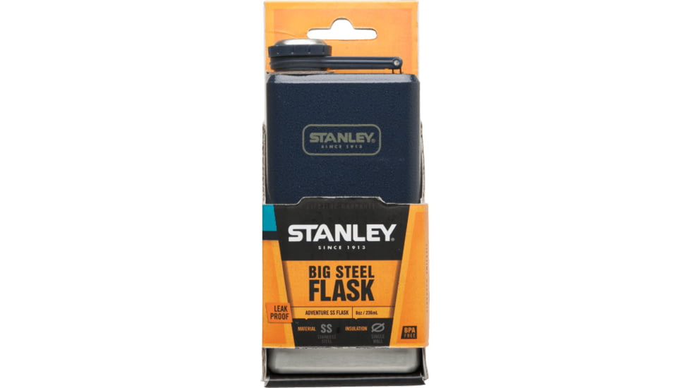 Stanley PMI Adventure SS Flask - 8 Oz, Hammertone Navy, 10-01564-002