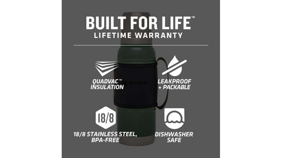 Stanley The Quadvac Thermal Bottle, Hammertone Green, 1.1qt / 1.0L, 10-09841-001
