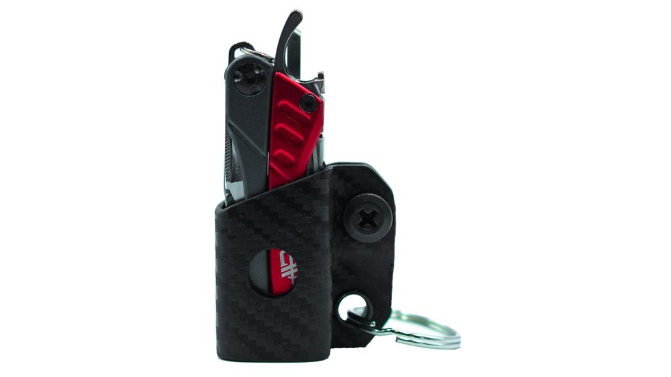 StatGear Kydex Keychain Sheath for Gerber Dime &amp; Leatherman Squirt, Carbon Fiber Black, GDIME-CF-BLK