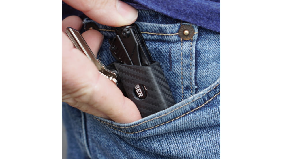 StatGear Kydex Keychain Sheath for Gerber Dime &amp; Leatherman Squirt, Carbon Fiber Black, GDIME-CF-BLK