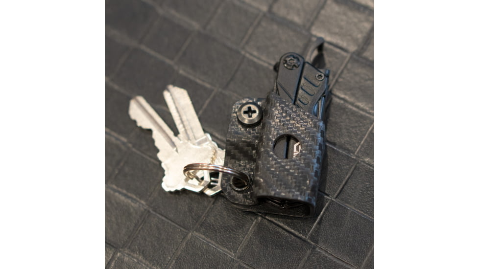 StatGear Kydex Keychain Sheath for Gerber Dime &amp; Leatherman Squirt, Carbon Fiber Black, GDIME-CF-BLK