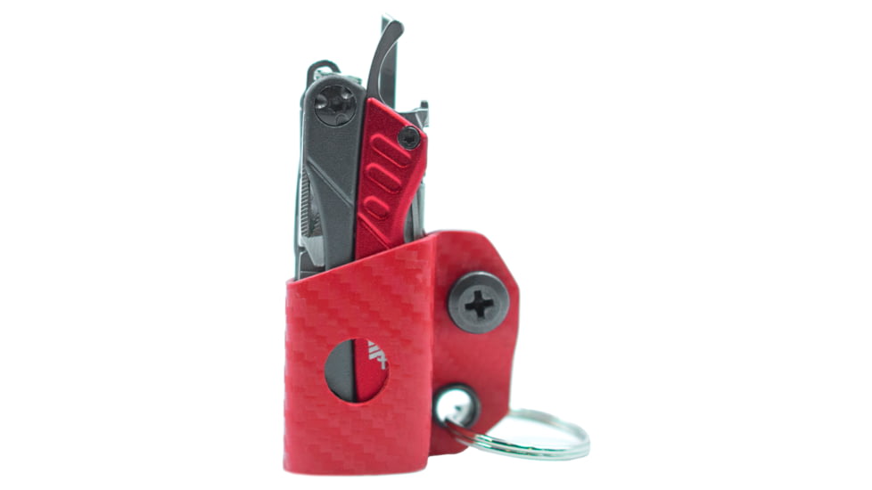 StatGear Kydex Keychain Sheath for Gerber Dime &amp; Leatherman Squirt, Carbon Fiber Red, GDIME-CF-RED