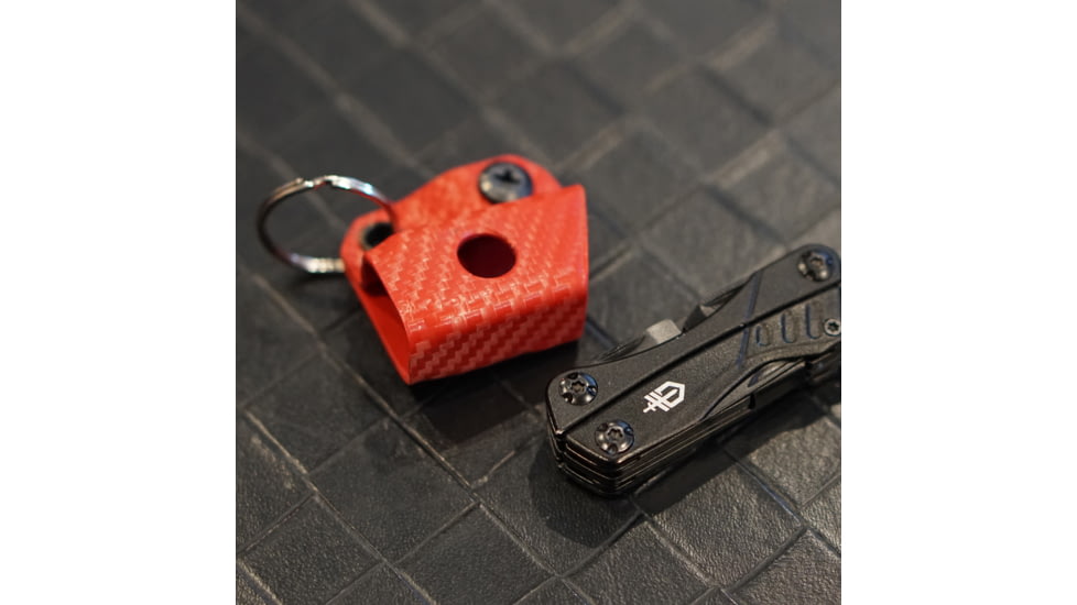 StatGear Kydex Keychain Sheath for Gerber Dime &amp; Leatherman Squirt, Carbon Fiber Red, GDIME-CF-RED