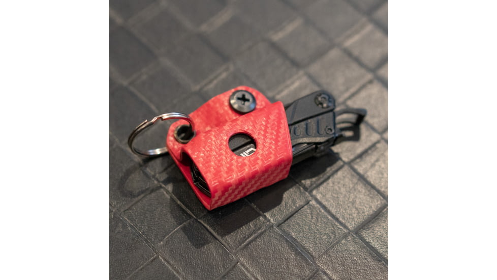 StatGear Kydex Keychain Sheath for Gerber Dime &amp; Leatherman Squirt, Carbon Fiber Red, GDIME-CF-RED