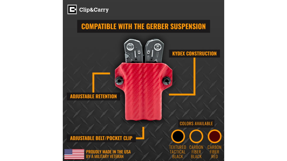 StatGear Kydex Sheath for Gerber Suspension, Carbon Fiber Black, GSUSP-CF-BLK