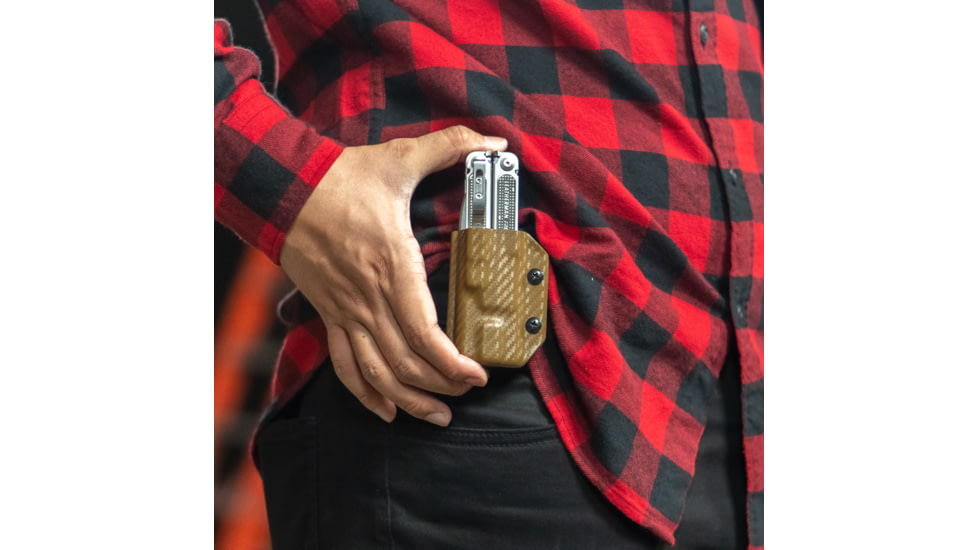 StatGear Kydex Sheath for Leatherman Free P2, Carbon Fiber Brown, LP2-CF-BRN