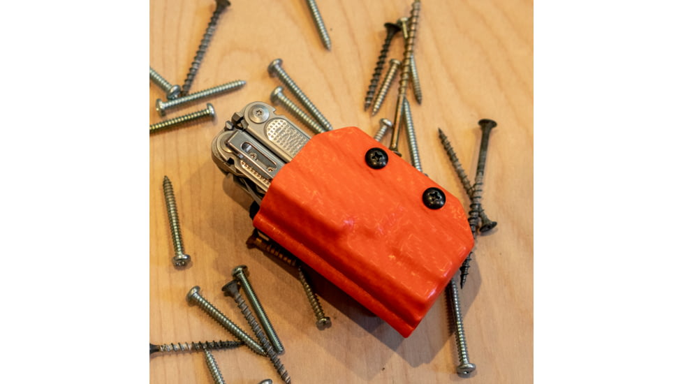 StatGear Kydex Sheath for Leatherman Free P2, Carbon Fiber Orange, LP2-CF-ORNG