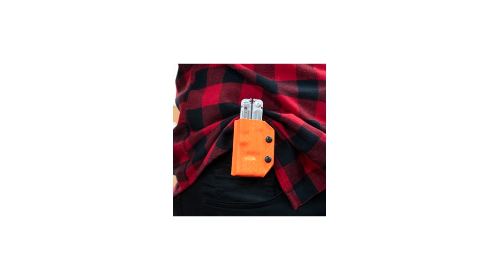 StatGear Kydex Sheath for Leatherman Free P2, Carbon Fiber Orange, LP2-CF-ORNG
